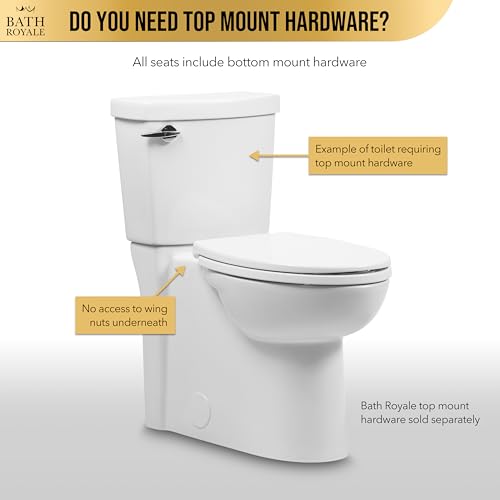 Bath Royale Heavy Duty & Soft Close Toilet Seat Elongated BR237-00 Scratch Resistant, Fits All Toilet Brands, MasterSuite Series - size: Elongated