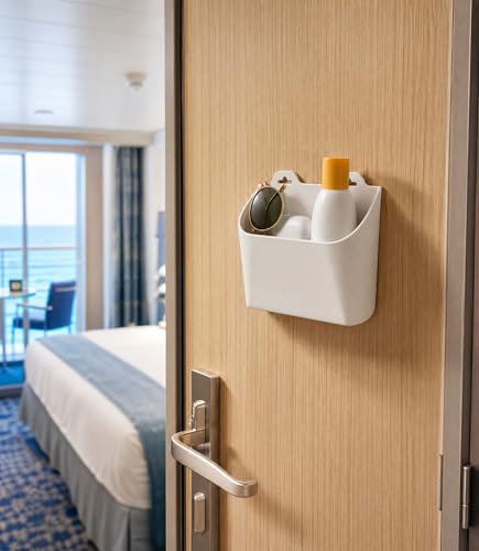 Magnetic Cruise Cabin Organizer with Drainage Cruise Essentials Must Haves for Cabin Walls, Space-Saving Storage Pocket for Toiletries, Teethbrushes & Travel Accessories