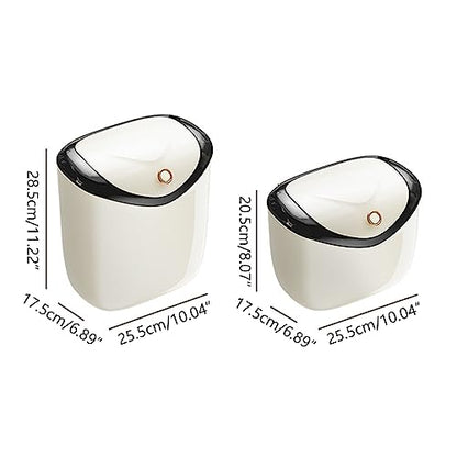 Trash Can Kitchen Waste Bin Countertop Under Sink Hanging Trash Can with Lid for Bathroom Bedroom Home Office Wall Mounted Bucket