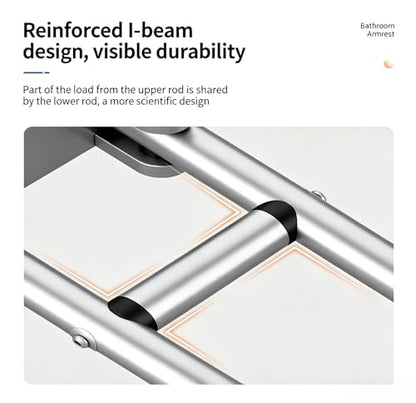 23.7 Inch Flip Up Toilet Handrail,Wall Mount Non-Slip Aluminum Alloy Support Armrest for Home,Hospital,Nursing Home & People with Limited Mobility,300Lbs Load Capacity - color: Silver