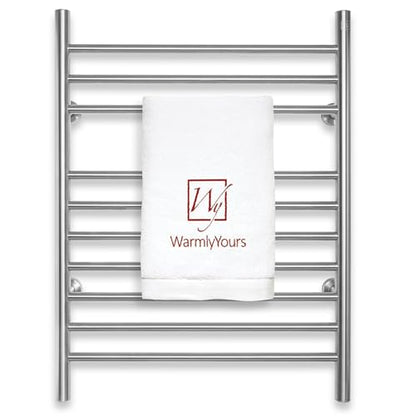 Heated Towel Rack, 10-Bar Wall-Mounted Electric Towel Warmer, Brushed Stainless Steel, Plug-in or Hardwired, Luxury Bathroom Accessory for Warm, Dry Towels (WarmlyYours Infinity) - color: Brushed Stainless Steel