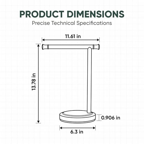 Hoimpro Hand Towel Holder Stand Towel Bar Rack Countertop Brushed Nickel | Free Standing Towel Hanger Ring for Bathroom Kitchen Vanity Counter,13 Inch, Stainless Steel, RustProof, Bath Accessories - color: Brushed Nickel