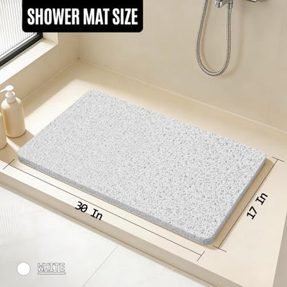 17 * 30in Shower Mat Bathtub Mat Non Slip | Bathmats Non Slip, Quick Drying Foot Scrubber Loofah Mats for Inside Shower, Tub, Bathroom, Home, White - color: White, size: 30" x 17" (Rectangular)