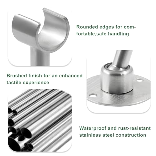 Stainless Steel Shower Head Holder, Silver | 360° Adjustable, Wall Mount Bracket, Screw Installation, Handheld Spray Holder
