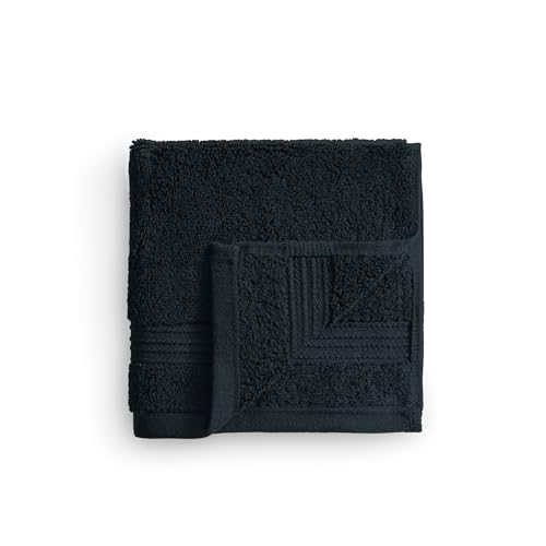 Ted Baker 4-Pack Cotton Washcloth Set Soft, Highly Absorbent 13 x 13, Black - color: Black, size: Washcloth Set - 4 Piece