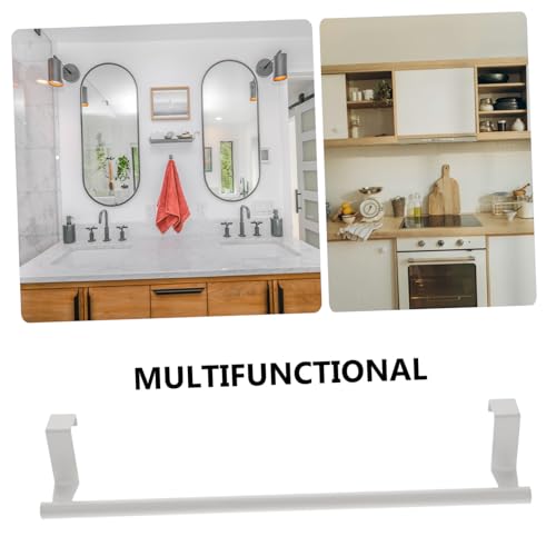 Healifty Stainless Steel Over Door Towel Rack Versatile Towel Storage Holder for Cabinets Bathrooms Accommodates Multiple Towels for Space Saving Areas