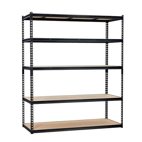 PeakPursuit Storage Shelving Unit, 5-Tier Adjustable Metal Storage Shelves, 60" L x 24" W x 72" H Heavy Duty Garage Storage Shelves for Kitchen Pantry Basement Bathroom Laundry - size: 60" L x 24" W x 72" H