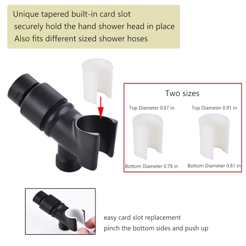All Metal Handheld Shower Head Holder, Adjustable Shower Wand Holder with Brass Pivot Ball，Shower Arm Holder Mount for Connecting Shower Arm and Shower Hose，Black - color: Black