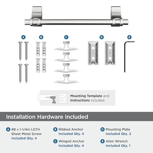 Amerock Davenport Chrome 9 inch (229 mm) Center-to-Center Towel Bar, BH3605526 - color: Chrome, size: 9 Inch (229 mm)