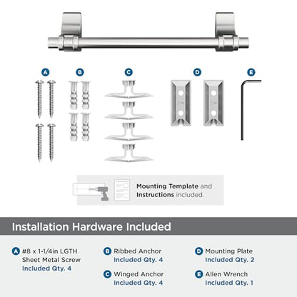Amerock Davenport Chrome 9 inch (229 mm) Center-to-Center Towel Bar, BH3605526 - color: Chrome, size: 9 Inch (229 mm)