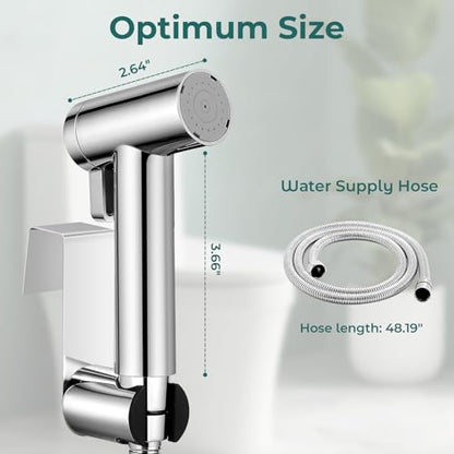 Handheld Bidet Sprayer for Toilet, Adjustable Water Pressure Control Rotary Switch with Bidet Hose, Exclusive Single Nozzle High Pressure Mode for Cleaning Stubborn Stains, Chrome-1 - color: Chrome-1