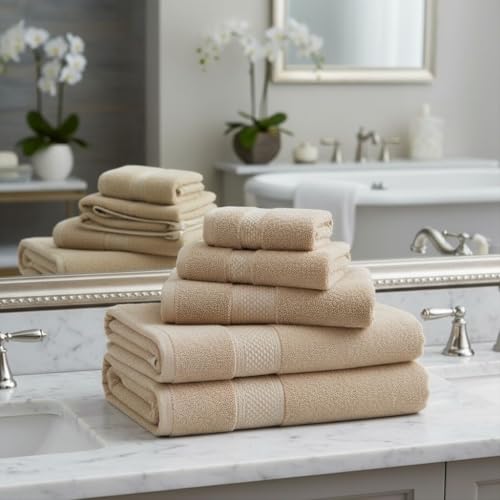 BAGNO MILANO Turkish Towels Hotel-Spa Towel Set, 100% Turkish Cotton | Ultra Soft Plush Absorbent Towels Set (Latte, Bath Towel Set of 2) - color: Latte, size: Bath Towel Set of 2