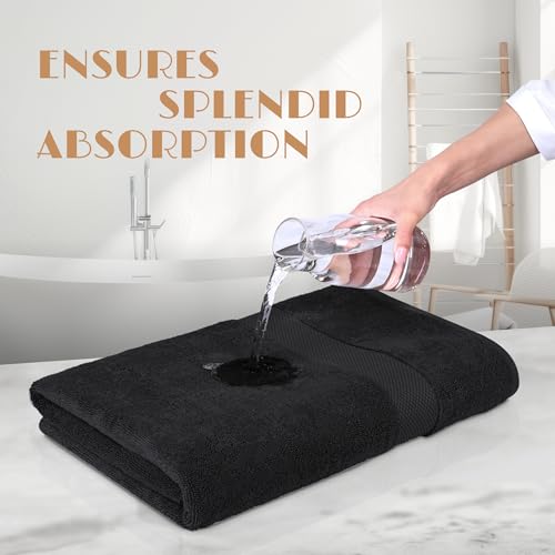 White Classic Luxury Soft Bath Sheets Set - 650 GSM Cotton Luxury Bath Towels Extra Large 35x70 | Highly Absorbent and Quick Dry | Hotel Quality Extra Large Towels Oversized, Black, 2 Pack - color: Black, size: Bath Sheets, 2 Pack