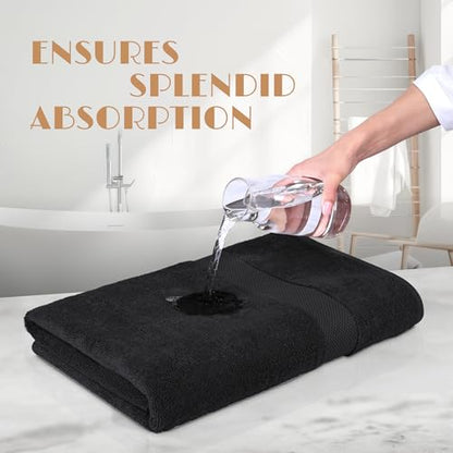White Classic Luxury Soft Bath Sheets Set - 650 GSM Cotton Luxury Bath Towels Extra Large 35x70 | Highly Absorbent and Quick Dry | Hotel Quality Extra Large Towels Oversized, Black, 2 Pack - color: Black, size: Bath Sheets, 2 Pack
