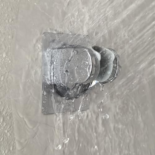 2 Pack Strong Adhesive and Waterproof Shower Head Holder, Adjustable Handheld Shower Holder Wall Mount Shower Bracket - style: Silver and Gray - 2 Pack