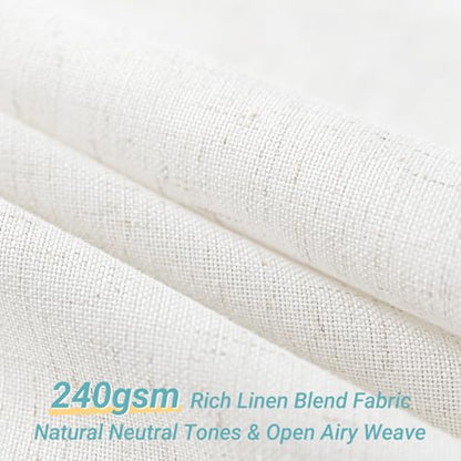 Linen Shower Curtain with 12 Hooks Modern Heavy Duty Washable Fabric Curtain Set Waterproof Thick Cloth Shower Curtains for Bathroom Bathtub Washable, 72x96,Linen White - color: Linen White, size: 72"W x 96"L (Pack of 1)