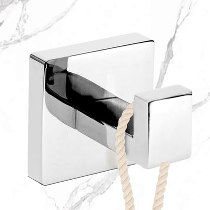 IBosins 4-Pack Towel Hooks Hand Towel Holder Bathroom Robe Hanger Coat Hook | Polished Chrome Square Bath Towel Hook Wall Mount Heavy Duty Stainless Steel Hat Hook for Living Room Bedroom Kitchen Closet - color: Polished Chrome