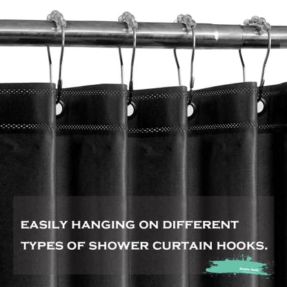 Black Plastic Shower Curtain Liner, 72x72 Inch Thin Lightweight Black Plastic Bathroom Shower Showroom Inner Curtain with Rustproof Metal Grommet Holes and Weighted Magnets - color: B03-black, size: 72"W x 72"L (Pack of 1)