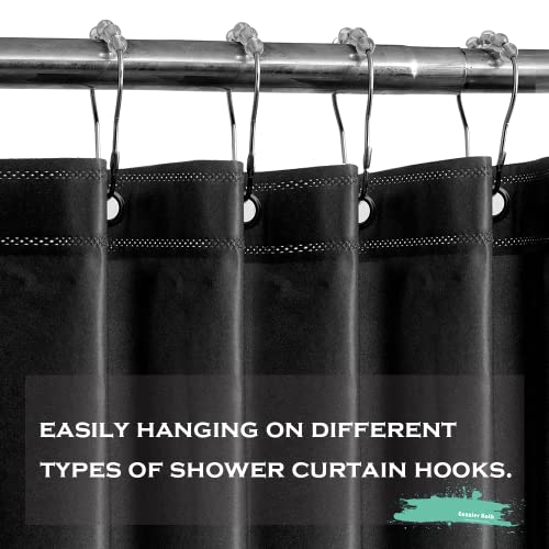Black Plastic Shower Curtain Liner, 72x72 Inch Thin Lightweight Black Plastic Bathroom Shower Showroom Inner Curtain with Rustproof Metal Grommet Holes and Weighted Magnets - color: B03-black, size: 72"W x 72"L (Pack of 1)
