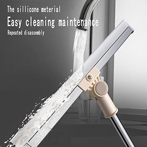 65" Adjustable Floor Squeegee Broom,Heavy-Duty,Wet/Dry for All Floors | Multi-surface squeegee broom,Non-Slip handle,Non-Scratch,Silicone long handle ,Pet hair removal,Bathroom squeegee