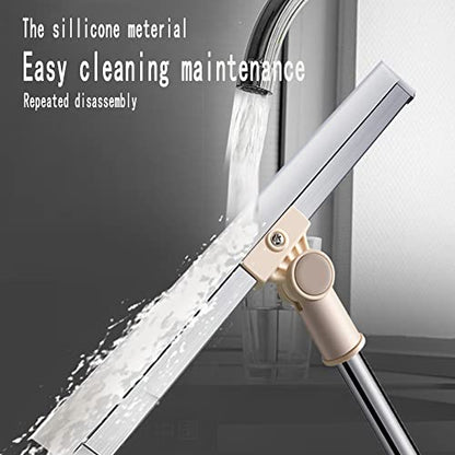 65" Adjustable Floor Squeegee Broom,Heavy-Duty,Wet/Dry for All Floors | Multi-surface squeegee broom,Non-Slip handle,Non-Scratch,Silicone long handle ,Pet hair removal,Bathroom squeegee