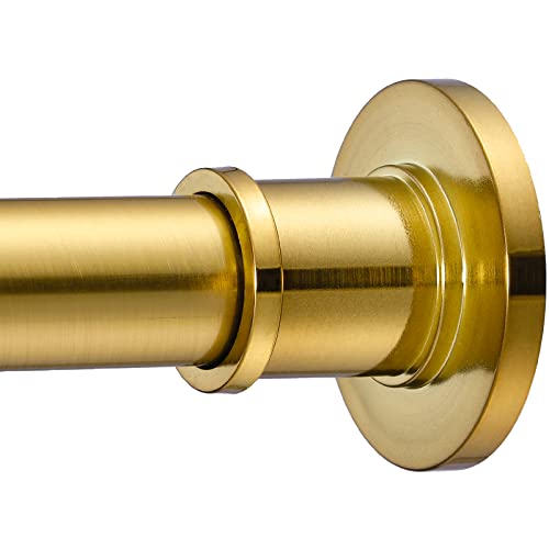 BRIOFOX Industrial Shower Curtain Rod - Rustproof Non-Slip 43-72 Inches Tension Curtain Rod for Window or Bathroom, Sunglow Gold - color: Sunglow Gold, size: 43-72 Inch