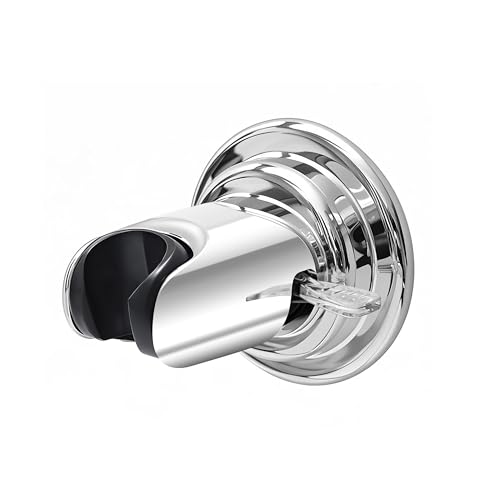 HOME&I Suction Cup Shower Head Holder for Handheld Shower–Includes 3M Adhesive Disc, No Drill, 3-Inch Vacuum Suction, Removable & Repositionable Vertical Wall Mount,Waterproof ABS,Universal 22mm Slot - color: Polished Chrome