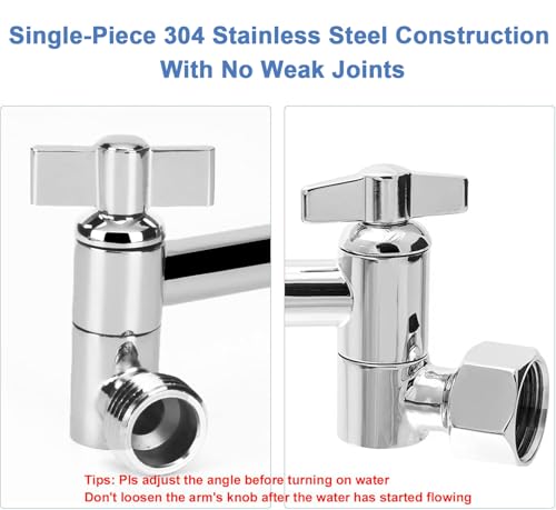 NearMoon Adjustable Shower Arm Universal Connection, Extension Arm, Adjust Angle to Upgrade Shower Experience, Easy to Install, Anti-leak (11 Inch, Chrome Finish) - color: Chrome Finish, style: 11 Inch Adjustale