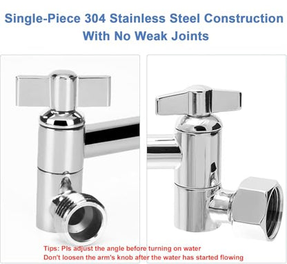 NearMoon Adjustable Shower Arm Universal Connection, Extension Arm, Adjust Angle to Upgrade Shower Experience, Easy to Install, Anti-leak (11 Inch, Chrome Finish) - color: Chrome Finish, style: 11 Inch Adjustale