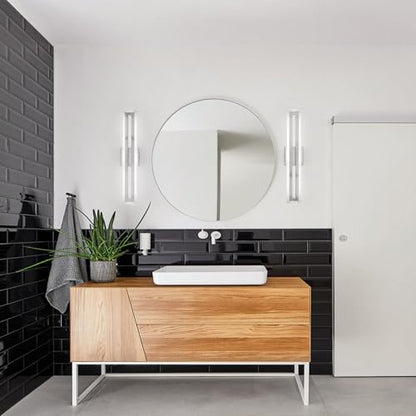 WILON Modern Bathroom Vanity Light 24 Inch, Brushed Nickel LED Vanity Light, 15W 3CCT Dimmable Bathroom Light Fixtures Over Mirror, Rotatable Wall Lamp, Long Wall Sconce Light for Bar Bedroom Kitchen