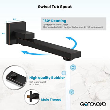 gotonovo Tub Shower Faucet Set with Valve Kit 10’’ Head,Oil Rubbed Bronze | Shower System with Tub Spout,SUS304 Rain Head with Handheld Sprayer,Swivel Spout,All Metal,Rough-In Valve Trim Kit,Wall Mount - color: Bronze, size: 10’’ Head