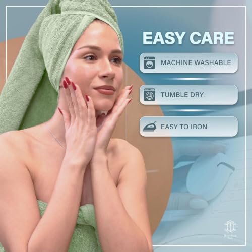 Luxe 2-Piece Bath Towel Set – Large Soft Cotton Towels, Absorbent, Durable & Skin-Friendly, Machine Washable, 27 x 54 in (Sage Green) - color: Sage Green