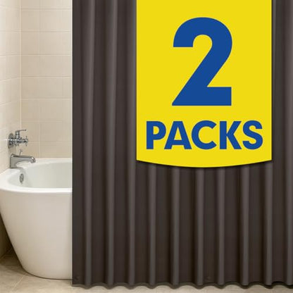 2 Pack | Taupe Plastic Shower Curtain Or Liner, 72x72 Inch Lightweight Plastic Bathroom Shower Showroom Inner Curtain with Rustproof Metal Grommet Holes and Weighted Magnets - color: Taupe