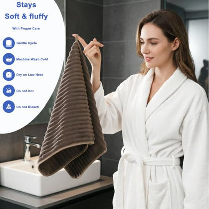 3-Piece Hand Bath Towels 14 X 29.6 Inchs, Quick-Dry Microfiber Washcloths with Hanging Loop, Soft & Absorbent Face Towels for Bathroom Kitchen Gym Travel - color: 3coffee