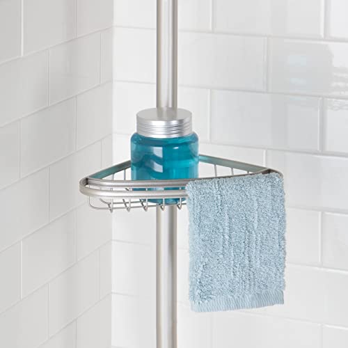 mDesign 0391MDBA Bathroom Shower Storage Constant Tension Corner Pole Caddy