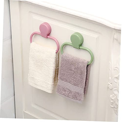 NUOBESTY Self Adhesive Towel Holder Ring No Drilling Abs Towel Rack for Bathroom Kitchen Wall Mount Easy Installation Green