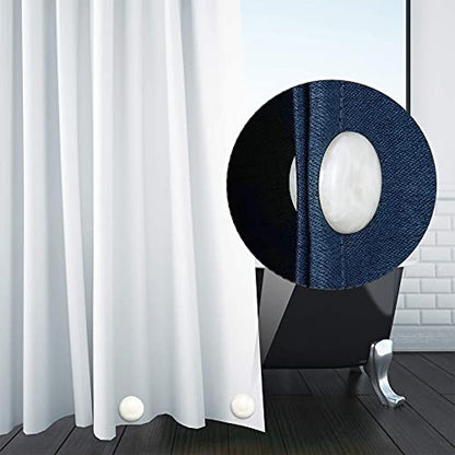 Blulu 12 Pcs/6 Pairs Shower Curtain Weights Bottom Magnetic Heavy Duty Weights Outdoor Waterproof Magnet Curtain Liner Clip for Window Drapery Tablecloth Flag to Stop from Blowing(White)