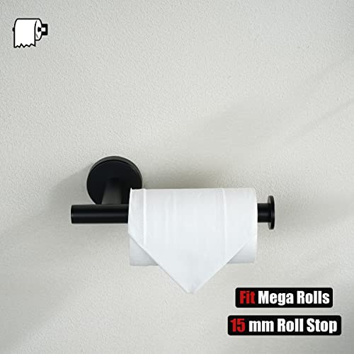 JQK Black Toilet Paper Holder, 5 Inch 304 Stainless Steel Thick 0.8mm Tissue Paper Dispenser, Matte Black Wall Mount, TPH120-PB - color: Black, size: Knob