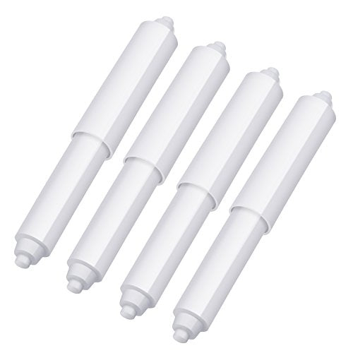 Shappy 4 Pcs Universal Toilet Paper Holder Replacement Rod,White | Spring Loaded Plastic Retractable Paper Replacement Rod Toilet Tissue Roll Holder Insert for Bathroom Home Host Accessories - color: White