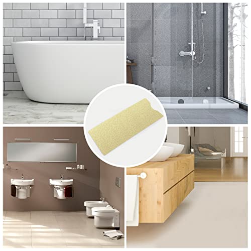 Bathtub Mat Non Slip Shower Mat Soft PVC Loofah Bath Tub Mats with Drain for Bathroom Tub 40 x 16 Inch (Beige Yellow) - color: Beige Yellow