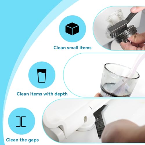 Washing Machine Cleaning Brush,Dryer Vent Cleaner Kit,Crevice Brush for Bathroom, Shower & Kitchen - Scrub Brushes with Long Handle,Household Cleaning Tools Tile, Bathtub, Sink, Grout Cleaning Brushes | Crevice Brush for Bathroom, Shower & Kitchen Scrub B