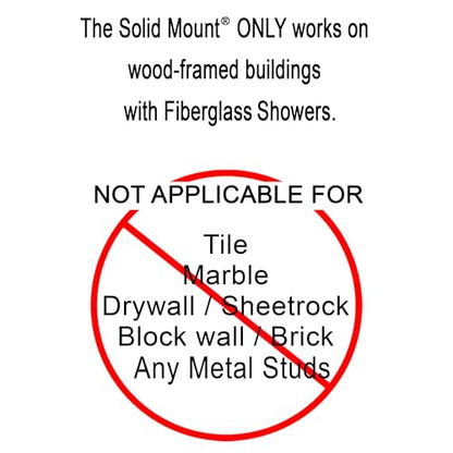 Grab Bar Mounting Kit for Fiberglass Showers - The Solid Mount Made in USA | Anchors directly into a wall stud. One-piece spacer helps prevent rotation and uneven compression. Grab Bar Not Included.