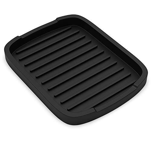 ZAPPOWARE Silicone Sponge Holder - Soap Tray - 5.9" X 4.33" Black, 1-Pack - color: Black