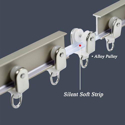 Flexible Bendable Curtain Track Curved Ceiling/wall Mount Curtain Track Easy to Install Room Divider DIY for Living Room Bedroom Room Shower(Silver,2.7m/8.9ft) - color: Silver, size: 2.7m/8.9ft