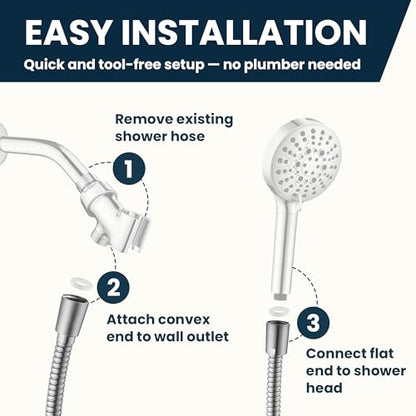 BRIGHT SHOWERS Extra Long Shower Hose 118 Inches – Stainless Steel Handheld Shower Hose with Brass Connectors, Anti-Kink, Leak-Proof, Easy to Install, Fits Most Shower Heads, Brushed Nickel - color: Brushed Nickel, size: 118 Inch