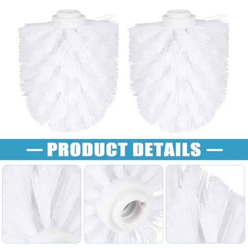 2pcs Toilet Brush Replacement Head, Plastic Toilet Bowl Cleaning Brushes Head, Round Ball Shaped Toilets Brushes Heads Bathroom Brush Cleaners Tool(Color:White)