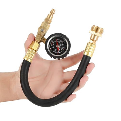 RV Winterizer Kit with Pressure Guage, 16.9" RV Water Blowout, Sprinkler Winterizing Blowout Kit with Shut Off Valve, Water Blow Out Fitting Adapter for Winterizing RV, Boat, Camper (Pressure Gauge) - style: Pressure Gauge