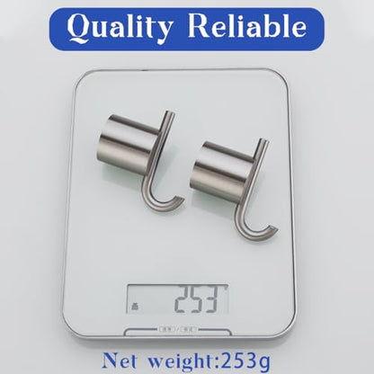 Hooks for Shower, Removable Towel Hooks for Bathroom Wall, Towel Hooks Bathroom Coat Robe Wall Hook Heavy Duty Hanger Towel Robe Clothes,SW-96068-8BN-2. - color: Double Hook-Brushed Nickel