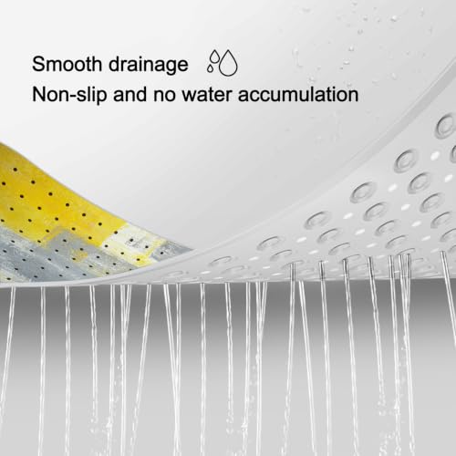 LNOND Yellow and Grey Bathtub Mat Non Slip, 40 X 16 Inch Tub Mat for Bathroom, Abstract Art Bath Tub Shower Mat with Drain Holes and Suction Cups - color: Yellow and Grey