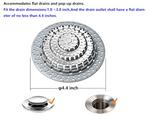 XAJOON Bathtub Drain Hair Catcher，Bathtub Protector Suitable for Bathroom Bathtub, Pop-Up Drains. (Patented Product) - color: Gray